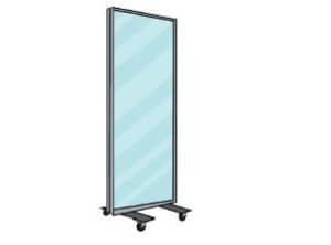 Plexiglas staand wand verrijdbaar